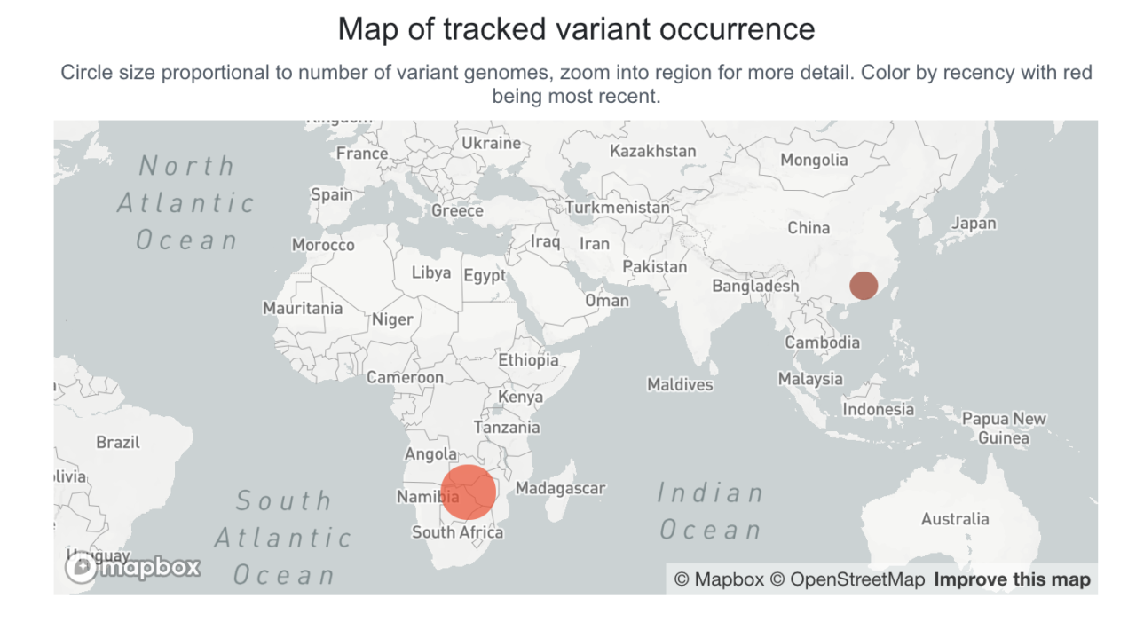 Distribuzione geografica nuova variante omicron