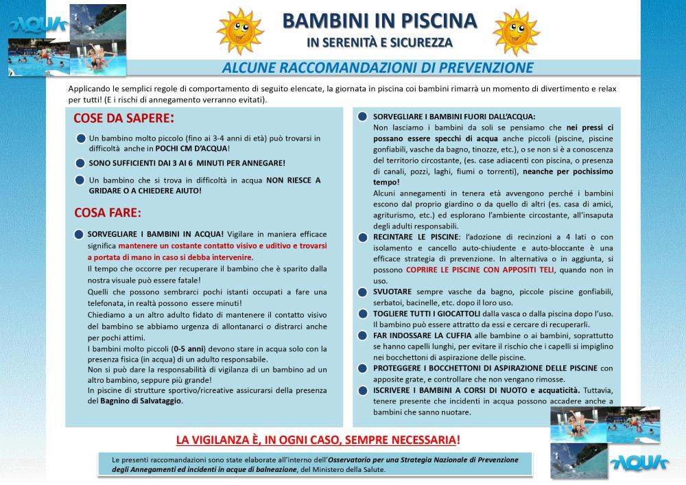 sicurezza bambini in piscina